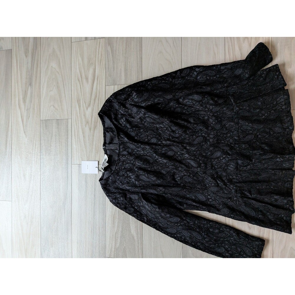Sara Campbell Boston Black Lace Dress Size L NWT Long Sleeve Fit Flare